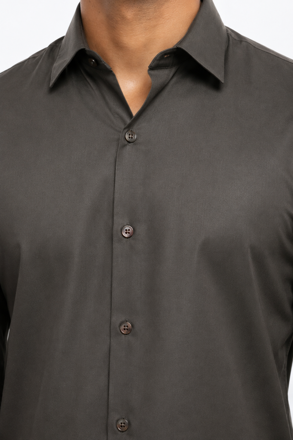 Dark Brown Plain shirt