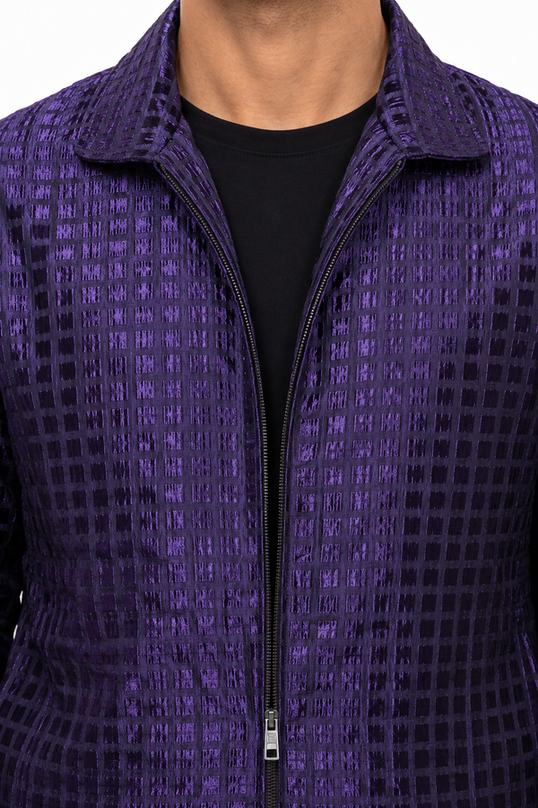 Purple Grid Designer Jacket