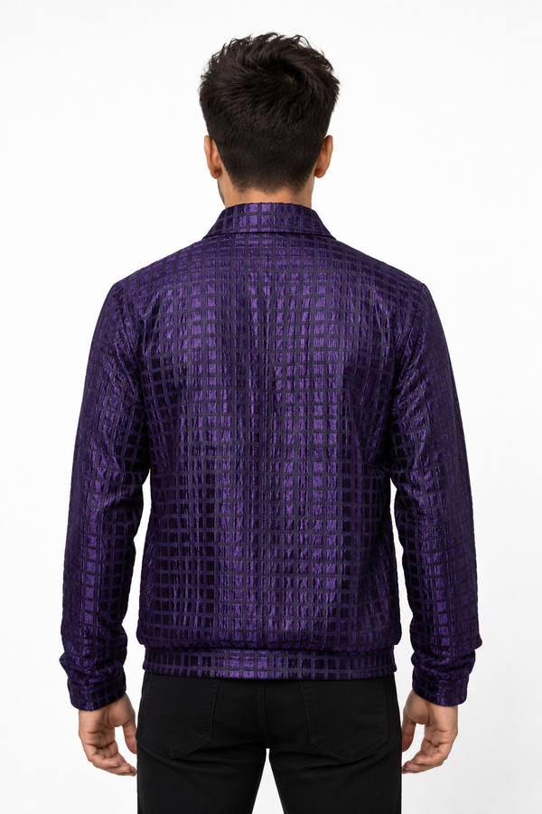Purple Grid Designer Jacket
