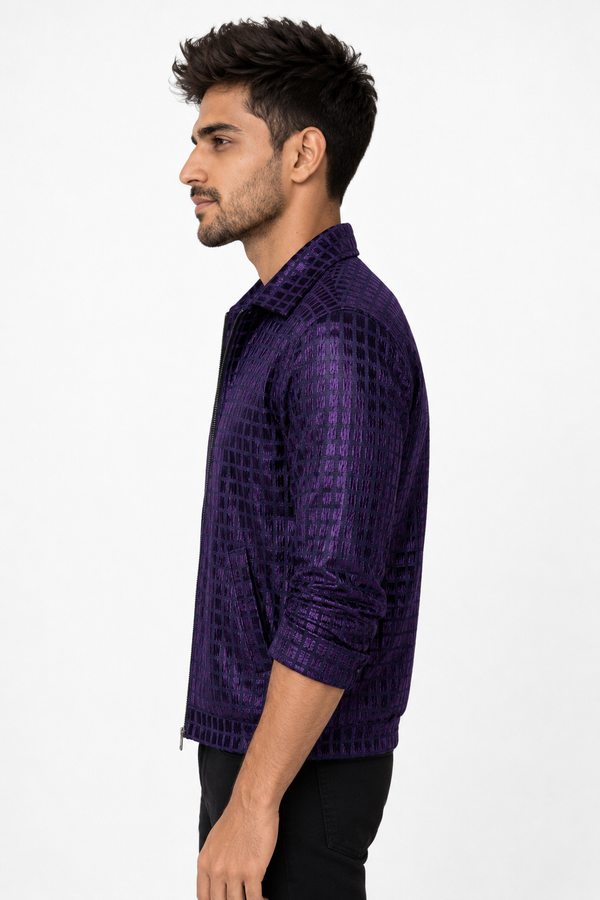 Purple Grid Designer Jacket