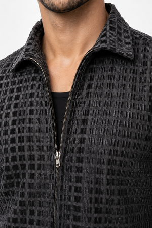 Black Grid Designer Jacket