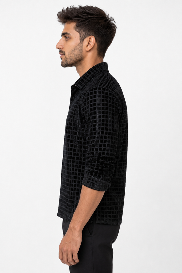 Black Grid Designer Jacket