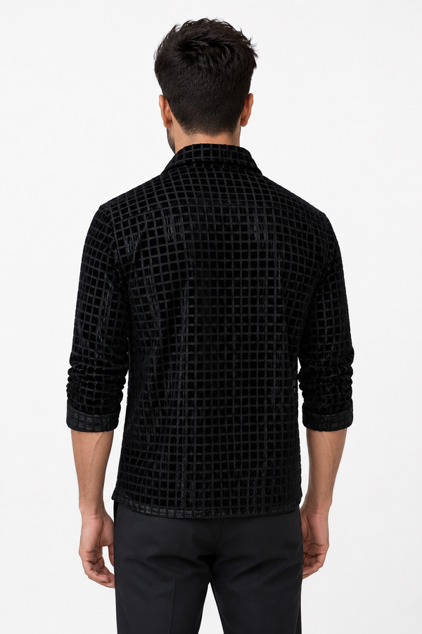 Black Grid Designer Jacket