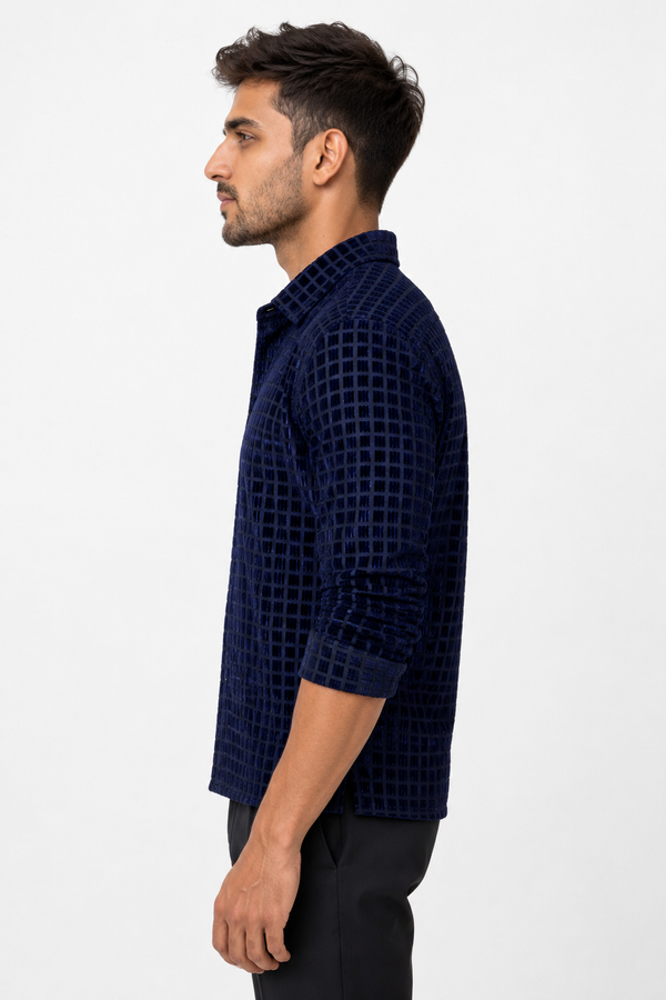 Blue Grid Designer Jacket