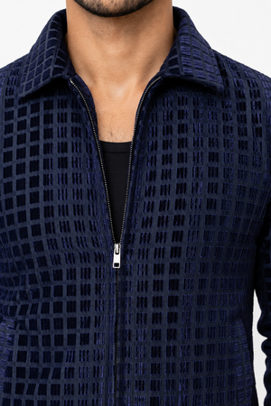 Blue Grid Designer Jacket