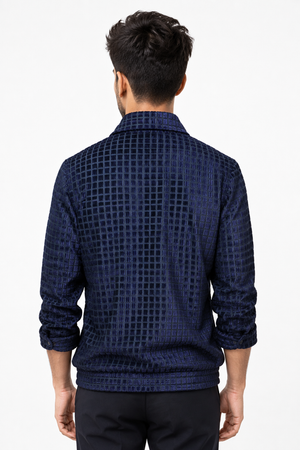 Blue Grid Designer Jacket