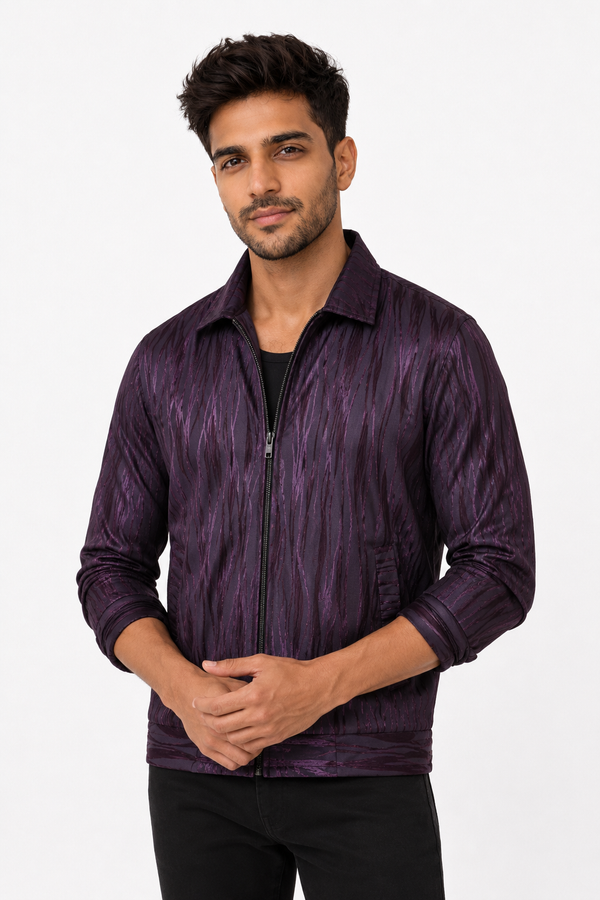 Maroon Wave Designer Jacket