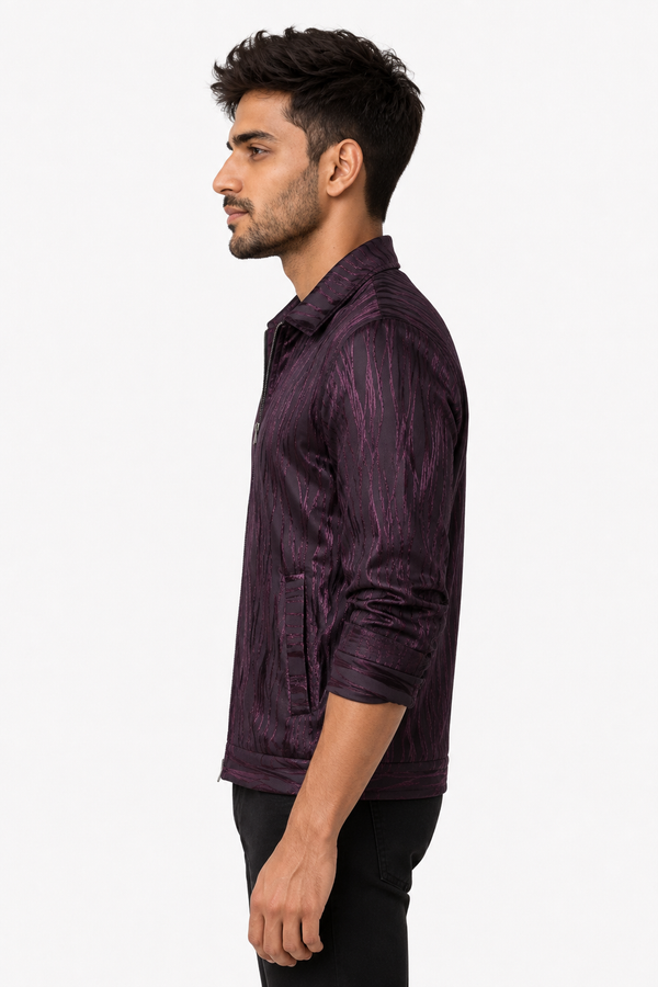 Maroon Wave Designer Jacket