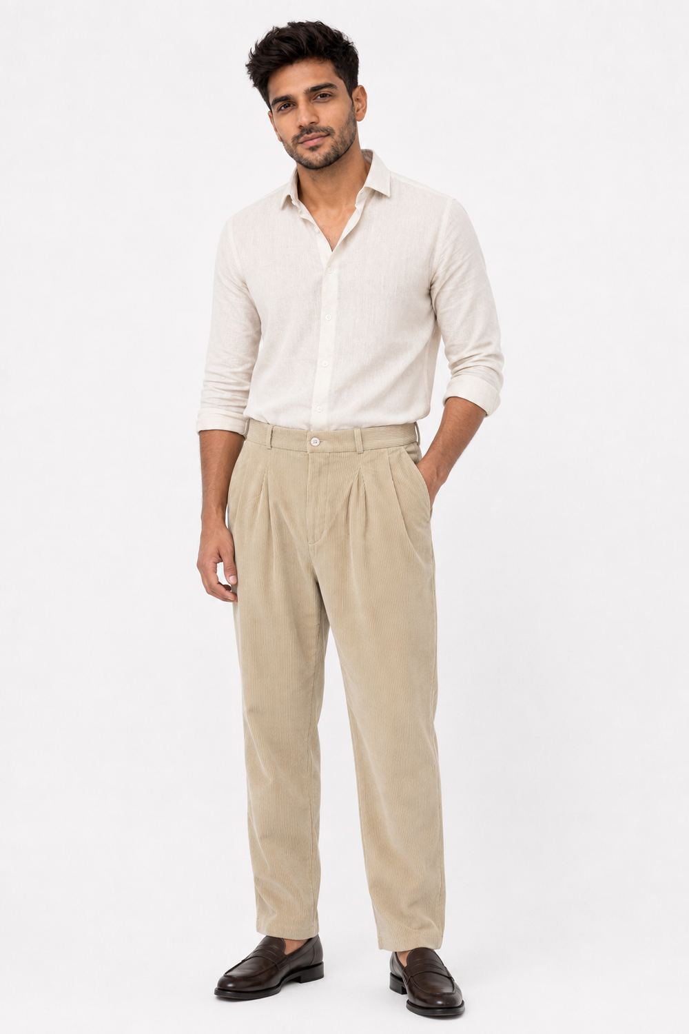 Cream Corduroy Pant