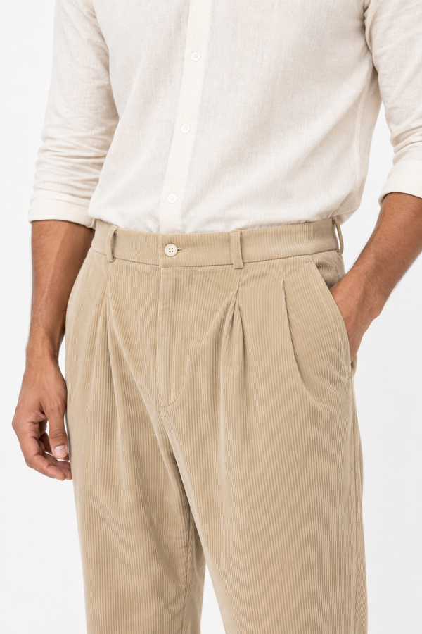 Cream Corduroy Pant