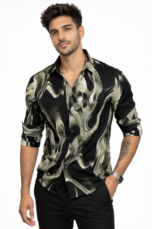 Green Printed Shirt