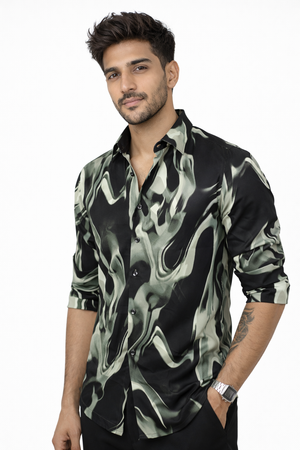 Green Printed Shirt
