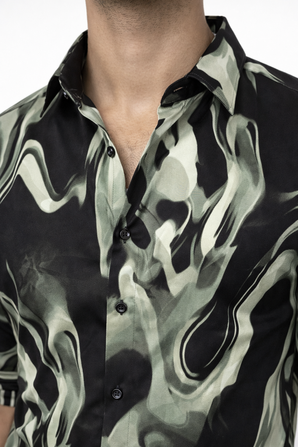 Green Printed Shirt