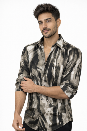 Grey Printed Shirt