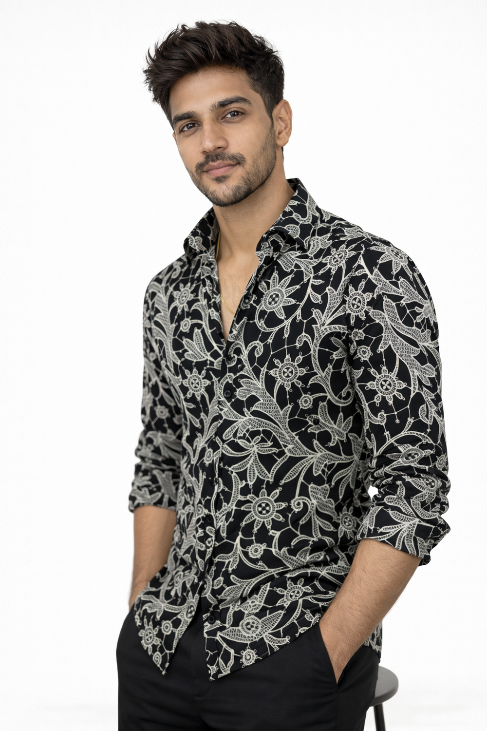 Black Printed Shirt