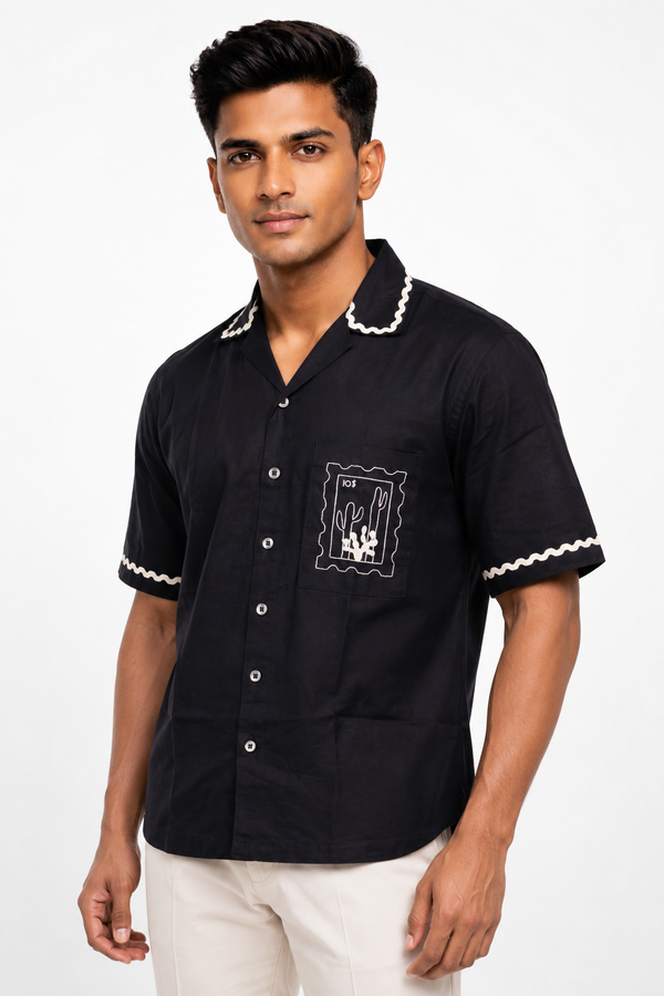 Black Embroidery Shirt
