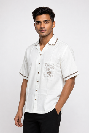 Off White Embroidery Shirt