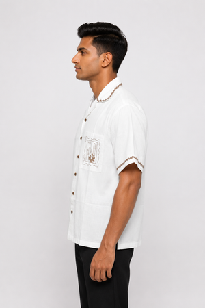 Off White Embroidery Shirt