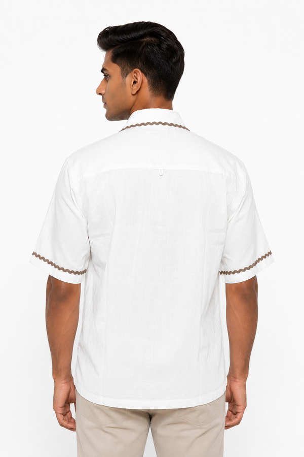 Off White Embroidery Shirt
