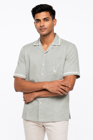 Pastel Green Embroidery Shirt