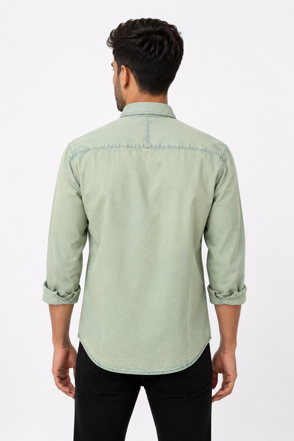 Green Denim Shirt