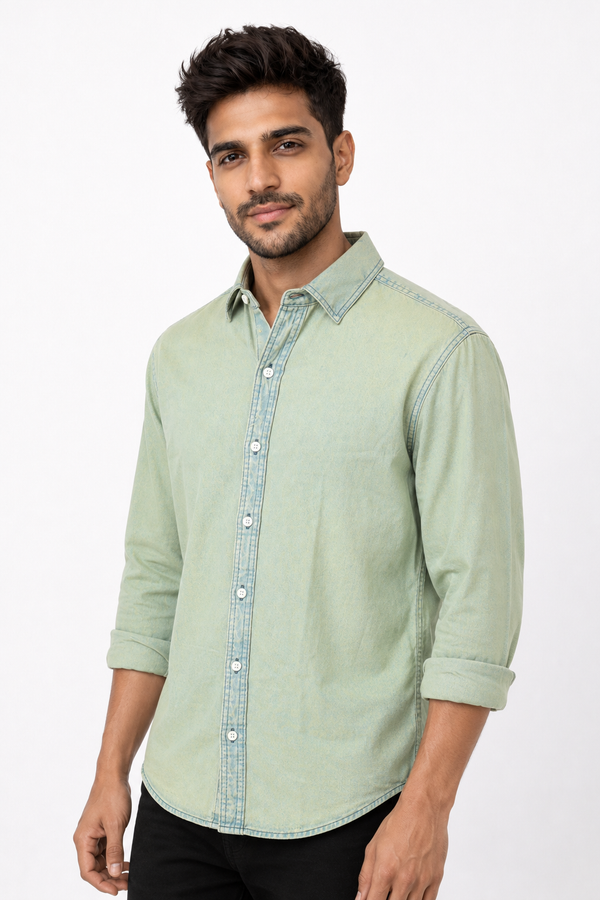 Green Denim Shirt