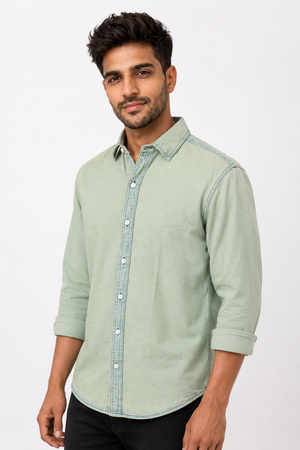 Green Denim Shirt