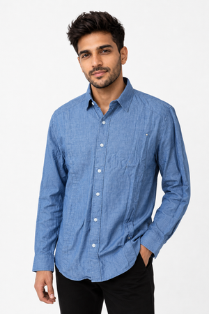 Blue Baggy Denim Shirt
