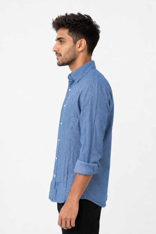 Blue Baggy Denim Shirt
