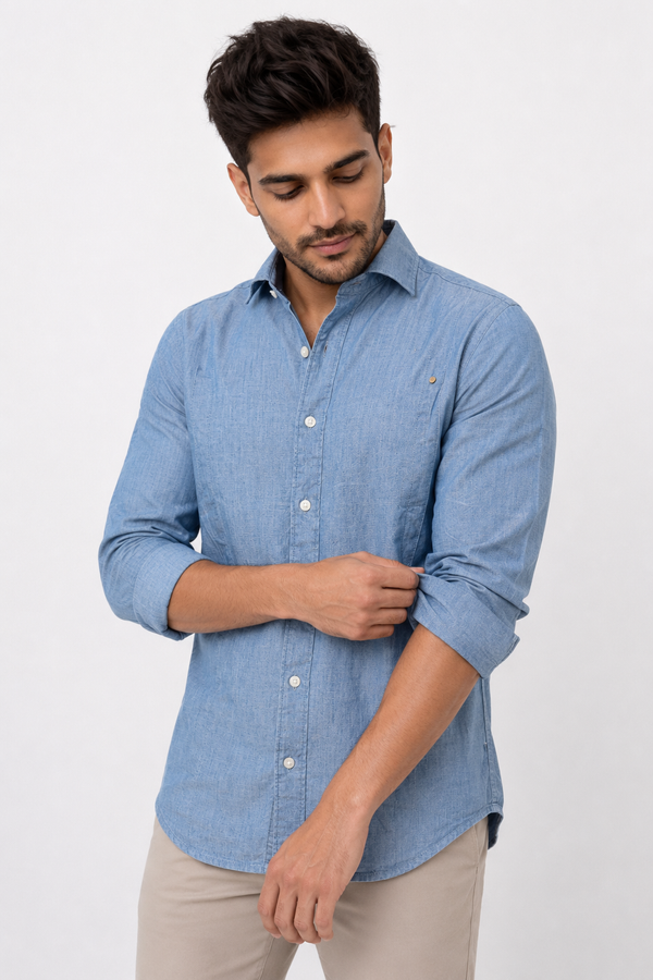 Light Blue Baggy Denim Shirt