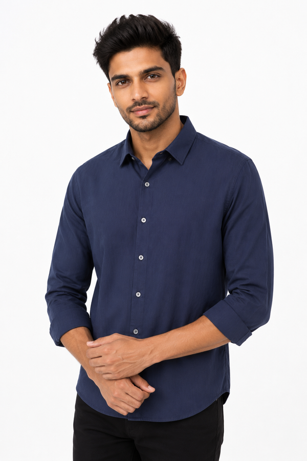Navy Blue Plain Shirt