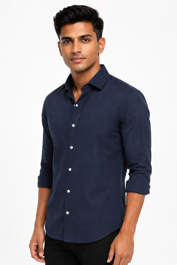 Dark Blue Plain Shirt