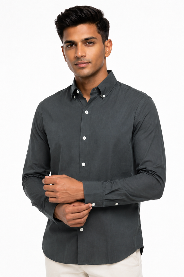 Dark Grey Plain Shirt