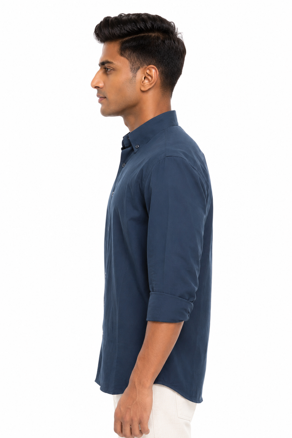 Steel Blue Plain Shirt