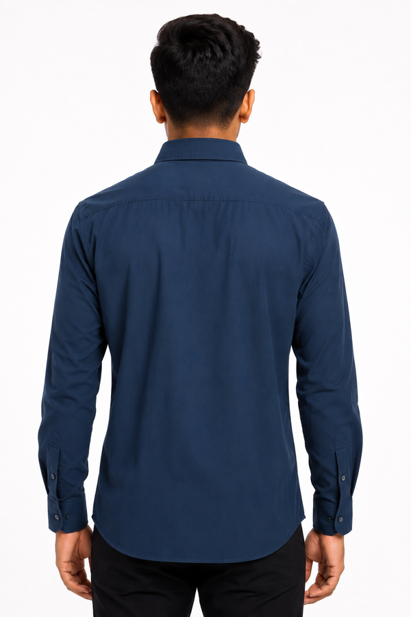 Steel Blue Plain Shirt