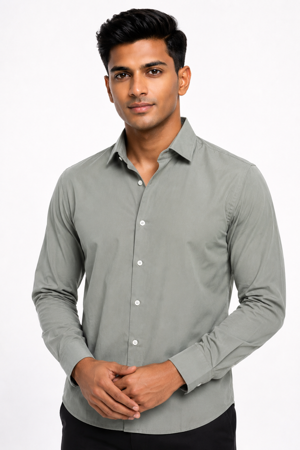 Light Grey Plain Shirt