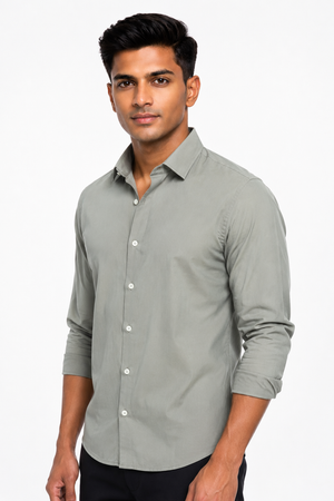 Light Grey Plain Shirt