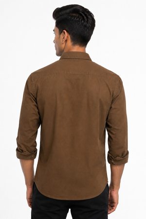 Brown Embroidery Shirt