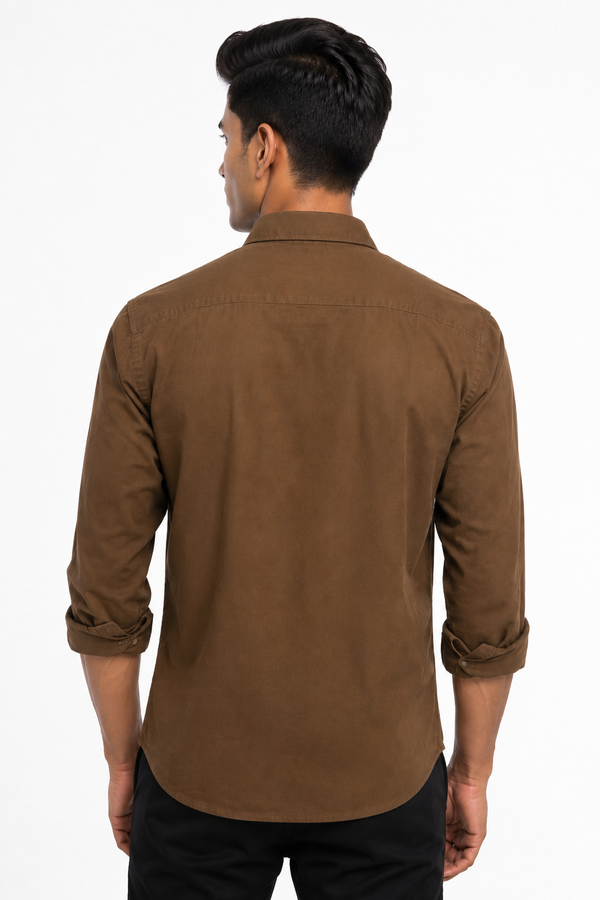 Brown Embroidery Shirt
