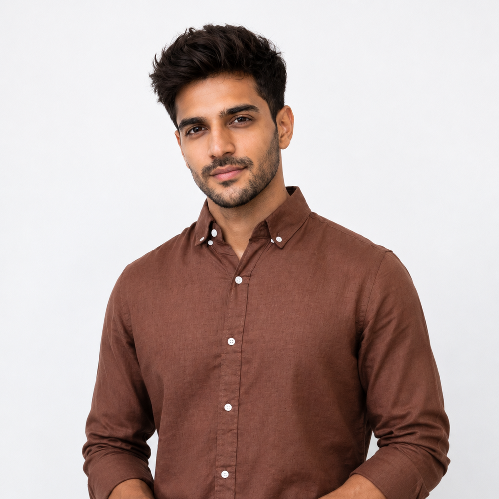Dark Brown Linen Shirt