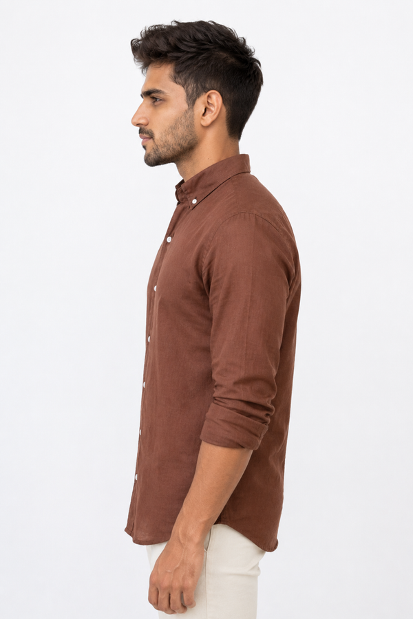 Dark Brown Linen Shirt