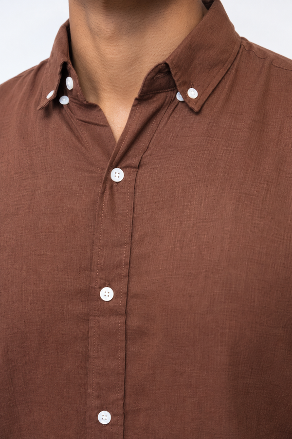 Dark Brown Linen Shirt