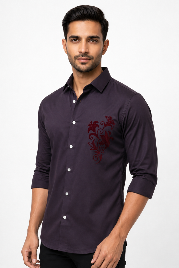 Maroon Designer Shirt