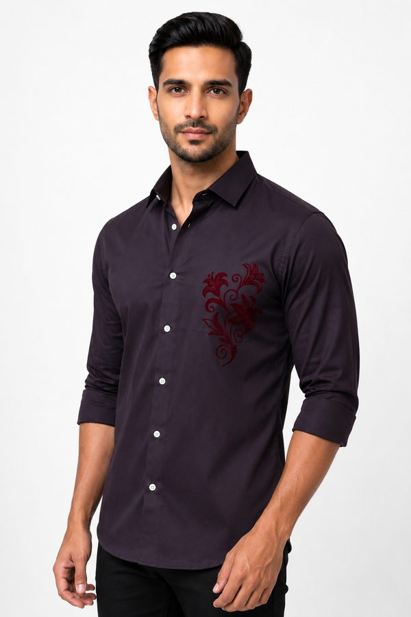 Maroon Designer Shirt