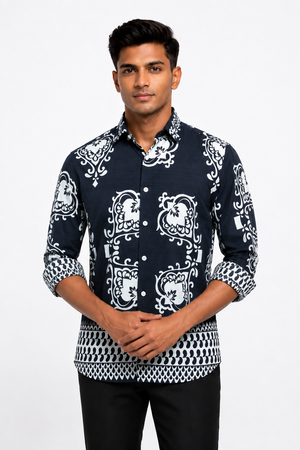 Blue Printed Shirt