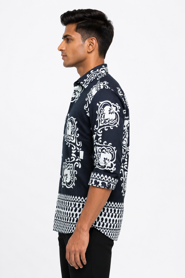Blue Printed Shirt