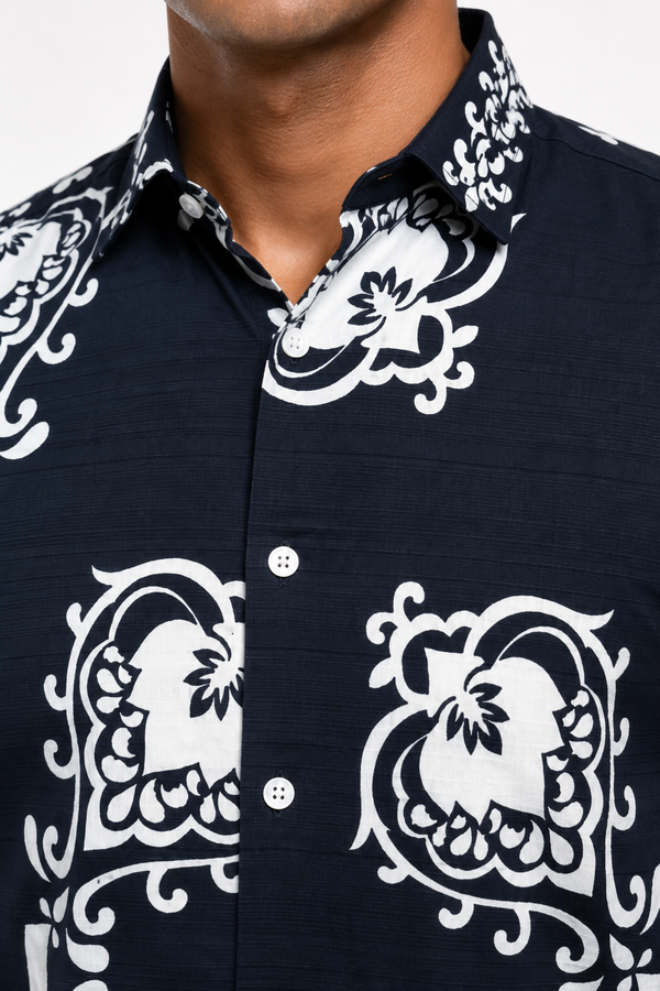 Blue Printed Shirt