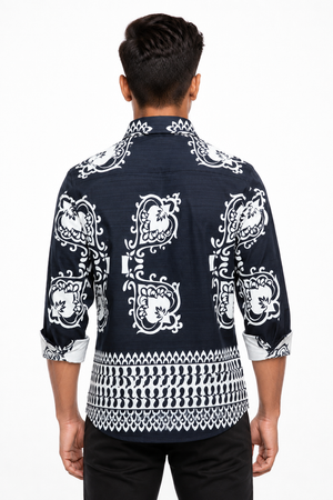 Blue Printed Shirt