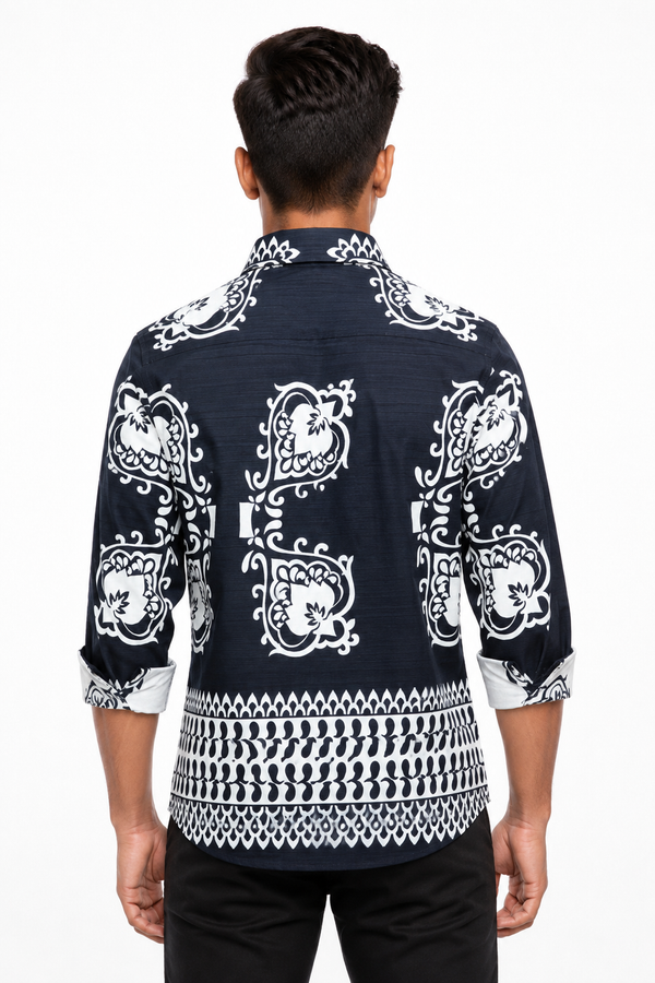 Blue Printed Shirt