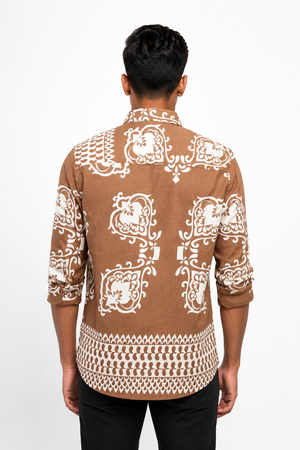 Brown Printed Shirt